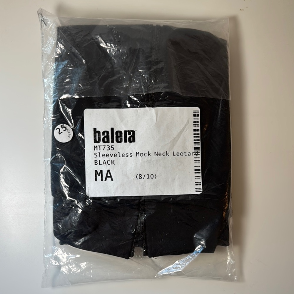 Balera Black Sleeveless Mock Neck Leotard